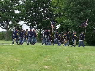 Dismounts advance to the field